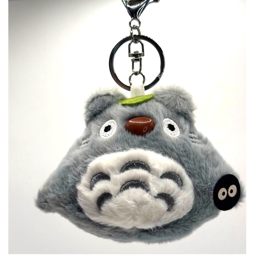 Totoro & Soot Sprite Plush Keychain Pendant Charm Soft Puffy Studio Ghibli